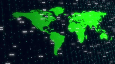 Green World Map Stock Footage 243656635
