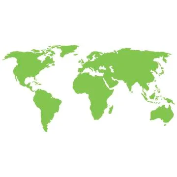 Green world map icon Stock Illustration