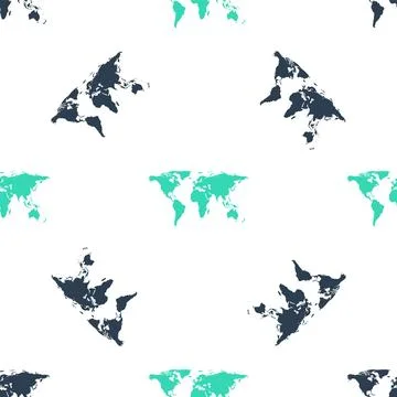Green World map icon isolated seamless pattern on white background. Vector Illustrazione stock