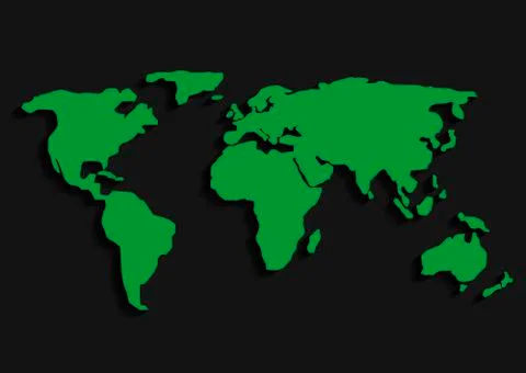 Green World map Stock Illustration