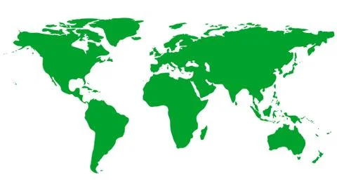 Green world map isolated on white background. Green planet. World Environment Stock Illustration
