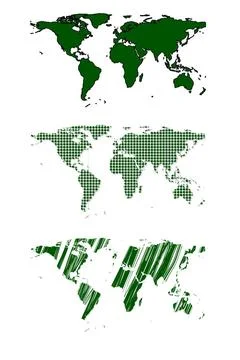 Green world map vector design Green world map abstract design. Vector back... Stock Photos