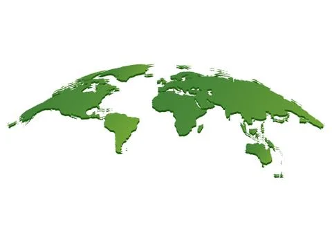 Green World map vector isolated on white background Stock Illustration