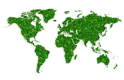 Green world map on white background vector Stock Illustration