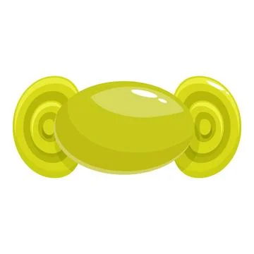 Green wrapped hard candy with shiny surface and round ends イラスト素材