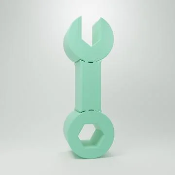 Green Wrench spanner icon isolated on grey background. Minimalism concept. .. Stock Illustration