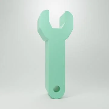 Green Wrench spanner icon isolated on grey background. Minimalism concept. .. Stock Illustration