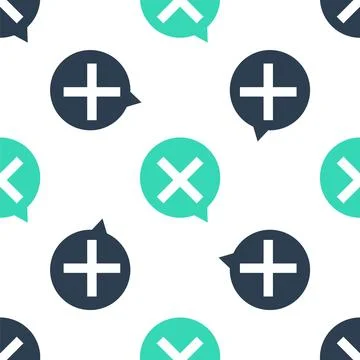 Green X Mark, Cross in circle icon isolated seamless pattern on white background イラスト素材