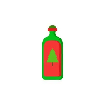 Green Xmas Bottle Stock Illustration