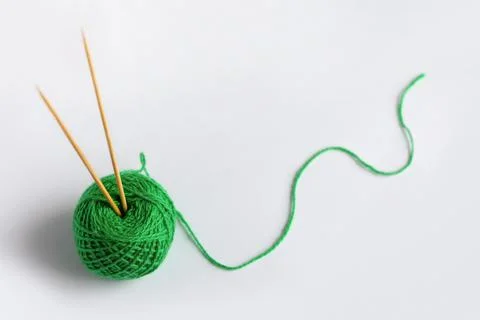 Green yarn thread Stock Photos