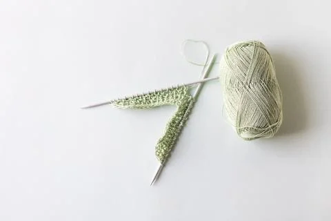 Green yarn thread Stock Photos