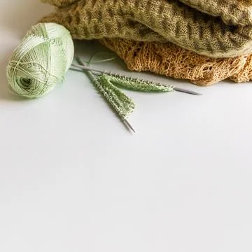 Green yarn thread Stock Photos
