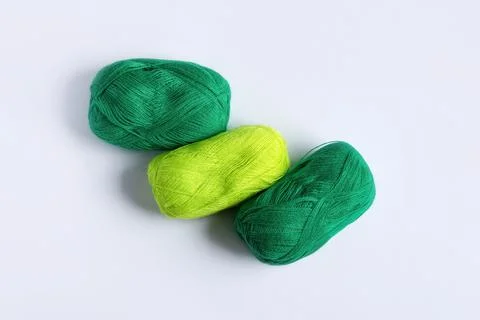 Green yarn threads Stock Photos