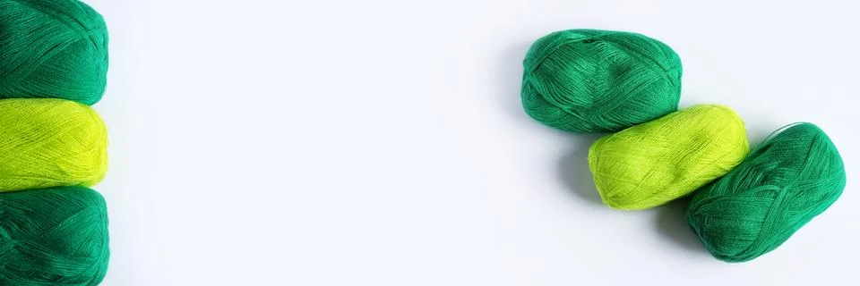 Green yarn threads Stock Photos