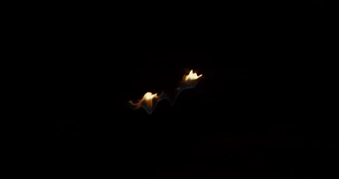Green yellow and blue flame in the dark Stock Footage 167058159
