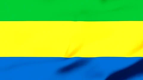 Green yellow and blue horizontal stripes on a flag Video stock 343574061