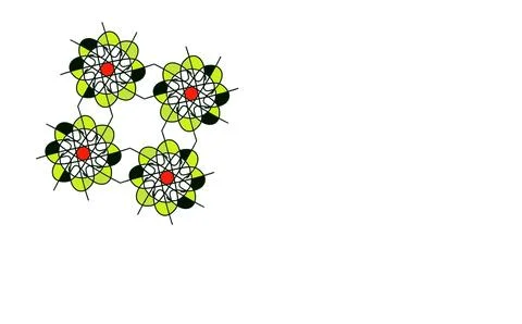 Green &amp; Yellow Atom Clusters 스톡 일러스트