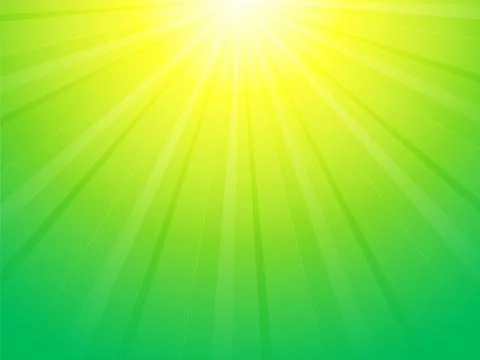 Green yellow background with sun rays Illustrazione stock