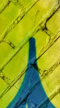 Green yellow blue abstract pattern background tower bricks 库存照片