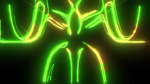 Green Yellow Glitch Tunnel Loop Stock Footage 326729522