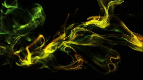 Green Yellow Glowing Particles Background Loop Video stock 207805686