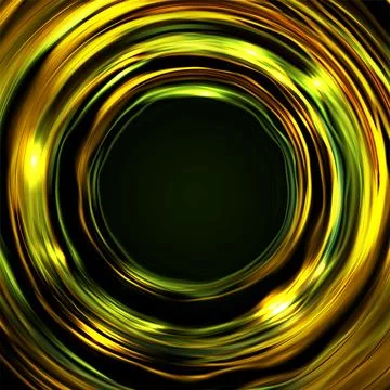 Green yellow glowing smooth circles abstract background Stock Illustration