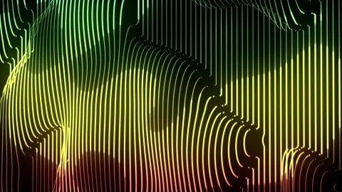 Green yellow horizontal liquid waves, 4k background video Video stock 277445321