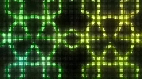 Green Yellow LED Diamond Grid Pattern Abstract Digital Background Stock Footage 274455132