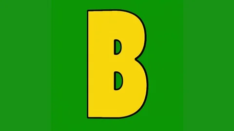 Green yellow letter b is shown pink green screen animated chromakey background Video stock 314064782