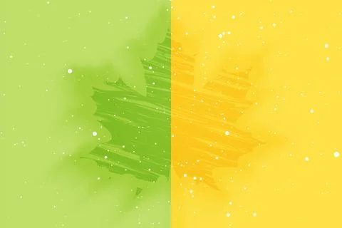 Green yellow natural background with maple leaf Stock Illustration