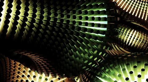 Green, yellow, red convex texture moving in waves, seamless loop. Design. Grainy Illustrazione stock