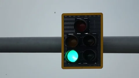 Green to Yellow to Red Traffic Light Stock Footage 79081190