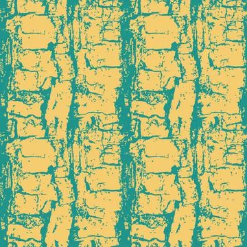 Green yellow seamless pattern textured scratched tree bark background, elegan Stock Illustration