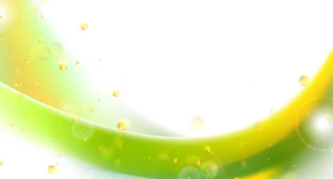 Green yellow smooth waves and golden bokeh lights abstract retro glowing ba.. Stock Illustration