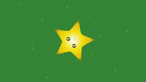 Green Yellow Star Circle Horizontal 16:9 Green Screen Vidéo 340461523