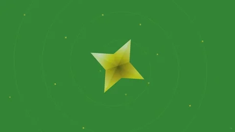 Green Yellow Star Circle Horizontal 16:9 Green Screen Stock Footage 340462291