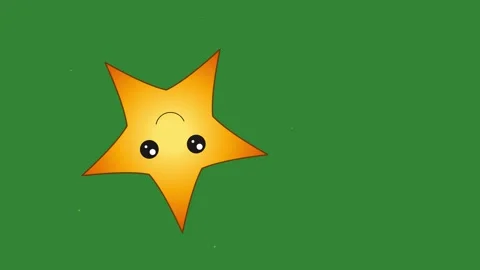Green Yellow Star Horizontal 16:9 Green Screen Video stock 340458712