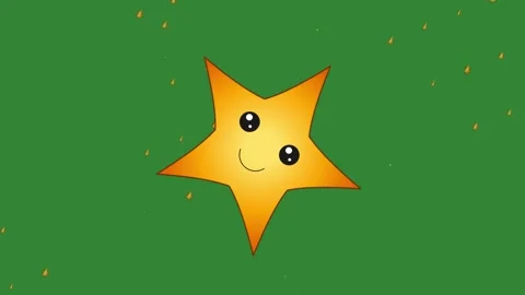 Green Yellow Star Horizontal 16:9 Green Screen Stock-Footage 340458718