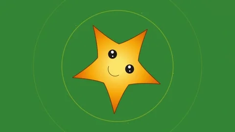 Green Yellow Star Horizontal 16:9 Green Screen Video stock 340458719