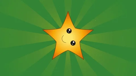 Green Yellow Star Horizontal 16:9 Green Screen Stock Footage 340458725