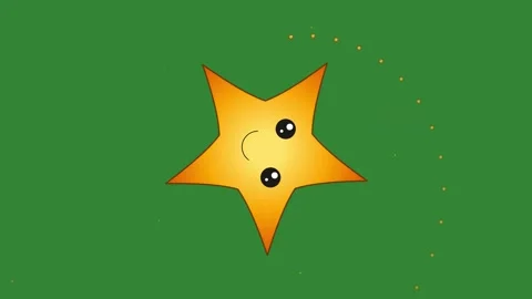 Green Yellow Star Horizontal 16:9 Green Screen Video stock 340458729