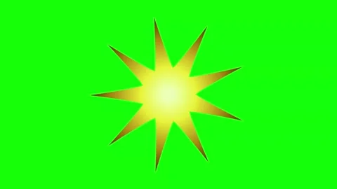 Green Yellow Star Horizontal 16:9 Green Screen Vídeos de archivo 340461319