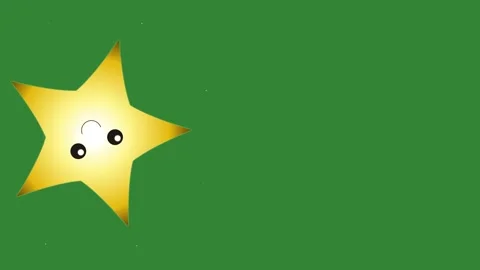 Green Yellow Star Horizontal 16:9 Green Screen Video stock 340461483
