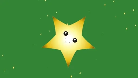 Green Yellow Star Horizontal 16:9 Green Screen Video stock 340461495