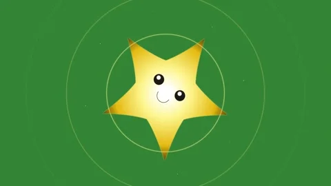Green Yellow Star Horizontal 16:9 Green Screen Vídeo Stock 340461498
