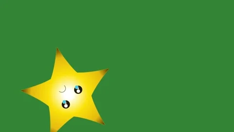 Green Yellow Star Horizontal 16:9 Green Screen Video stock 340461514