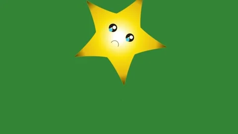 Green Yellow Star Horizontal 16:9 Green Screen 스톡 동영상 340461515