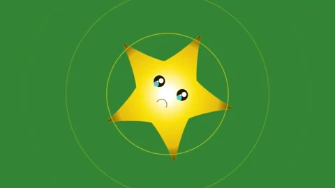 Green Yellow Star Horizontal 16:9 Green Screen Vídeo Stock 340461521