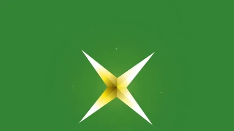 Green Yellow Star Horizontal 16:9 Green Screen Vídeo Stock 340461534