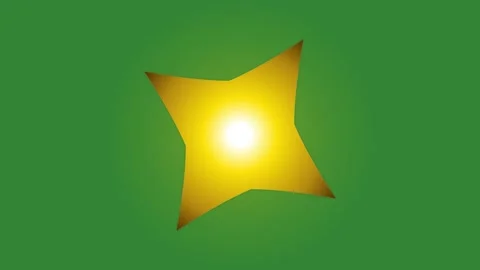 Green Yellow Star Horizontal 16:9 Green Screen Stock Footage 340462226